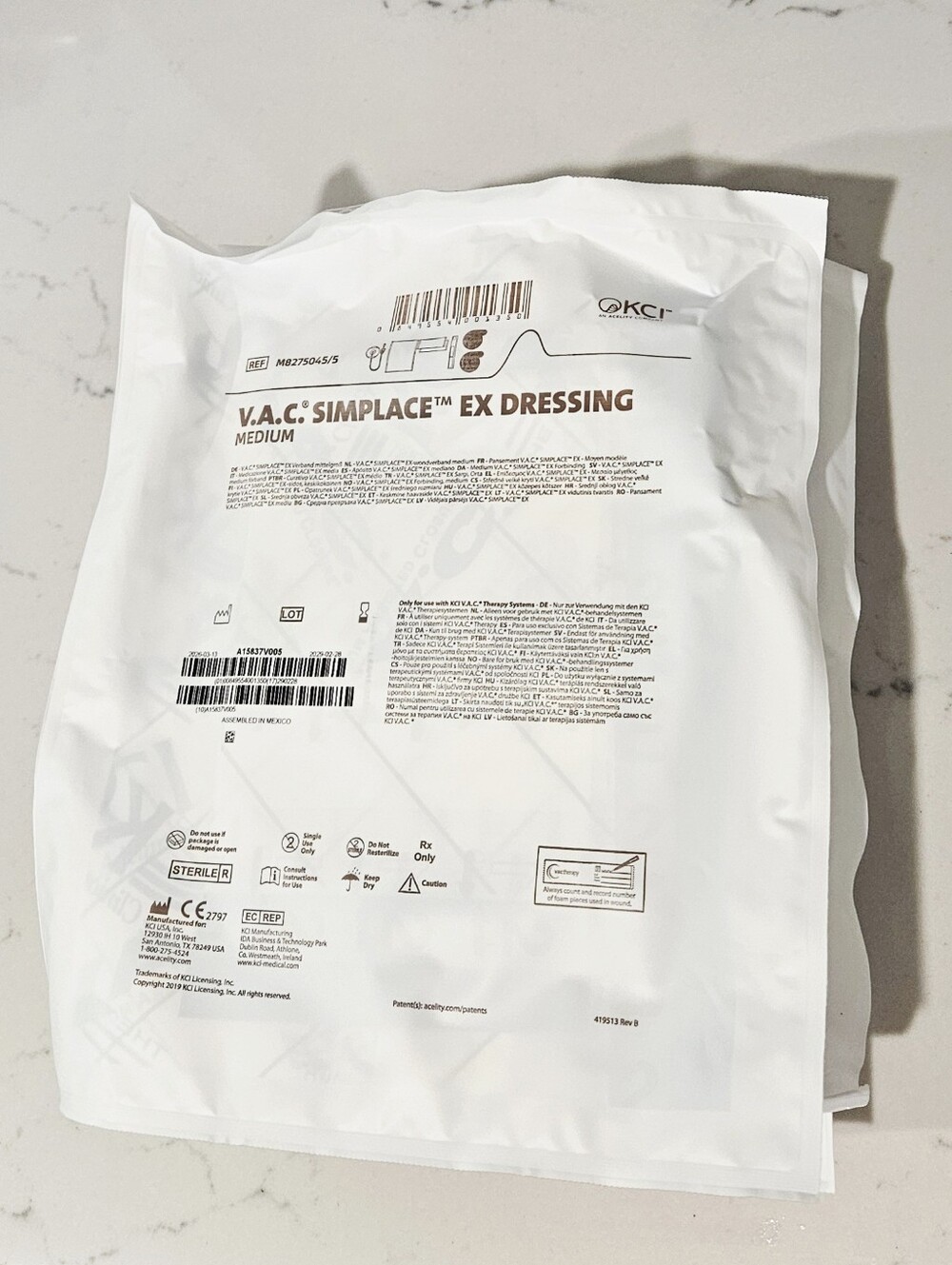 V.A.C. Simplace Dressing Medium with Granufloam Spiral